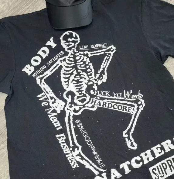and Print Black SS23 White BODY XL Skull S Back TEE M L SNATCHERS 0818